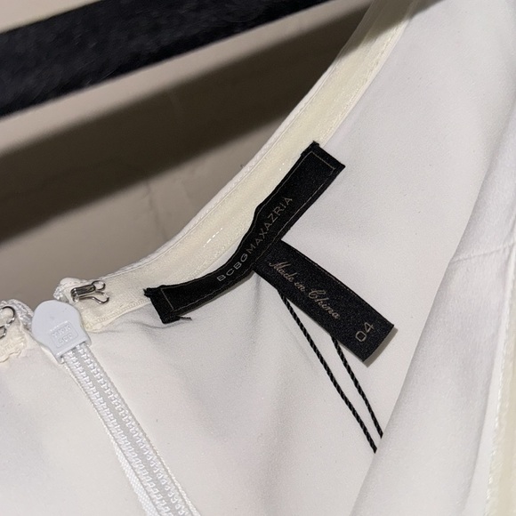 White romper BCBGMaxazria NEW off the shoulder flare arm peplum tiered detail - Picture 4 of 7